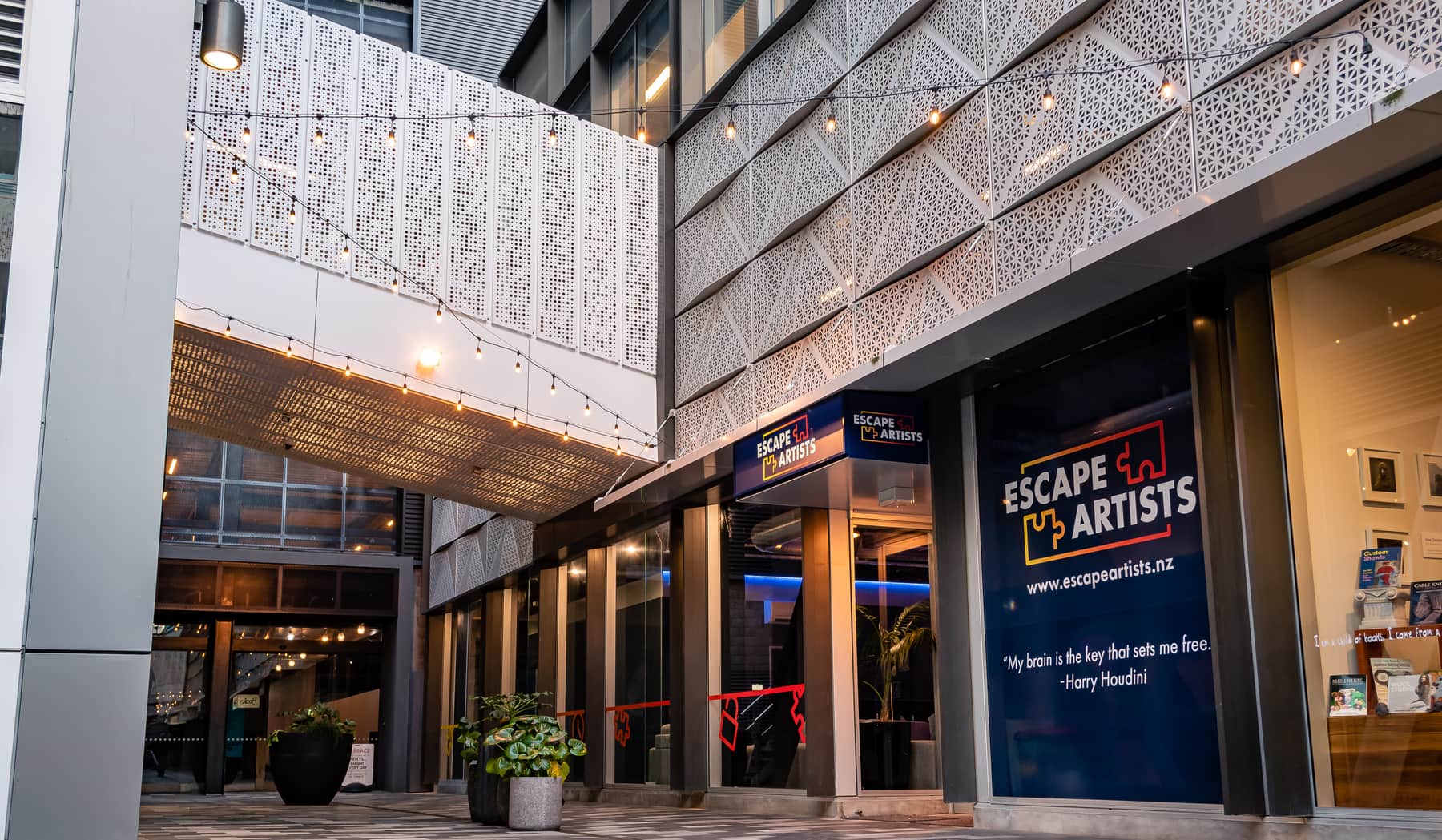 The Escape Artists Christchurch entrance in the Five Lanes precinct.