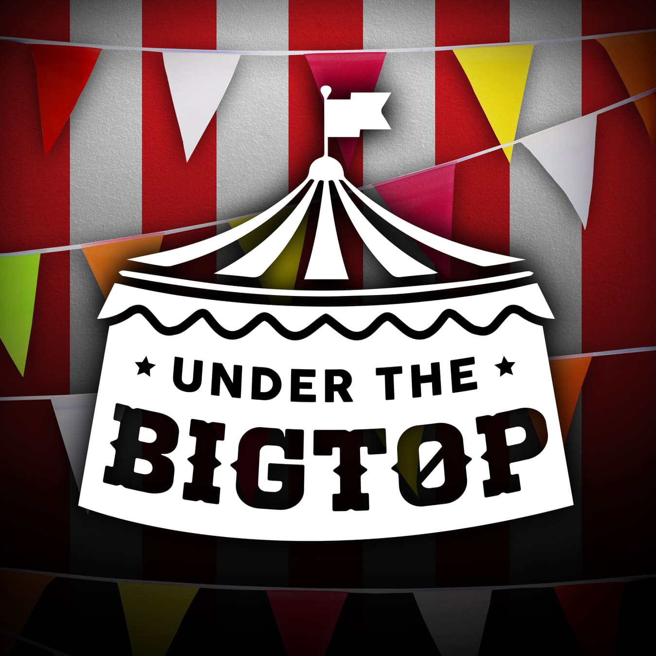Under the Big Top room artwork with a striped circus tent and colourful bunting.